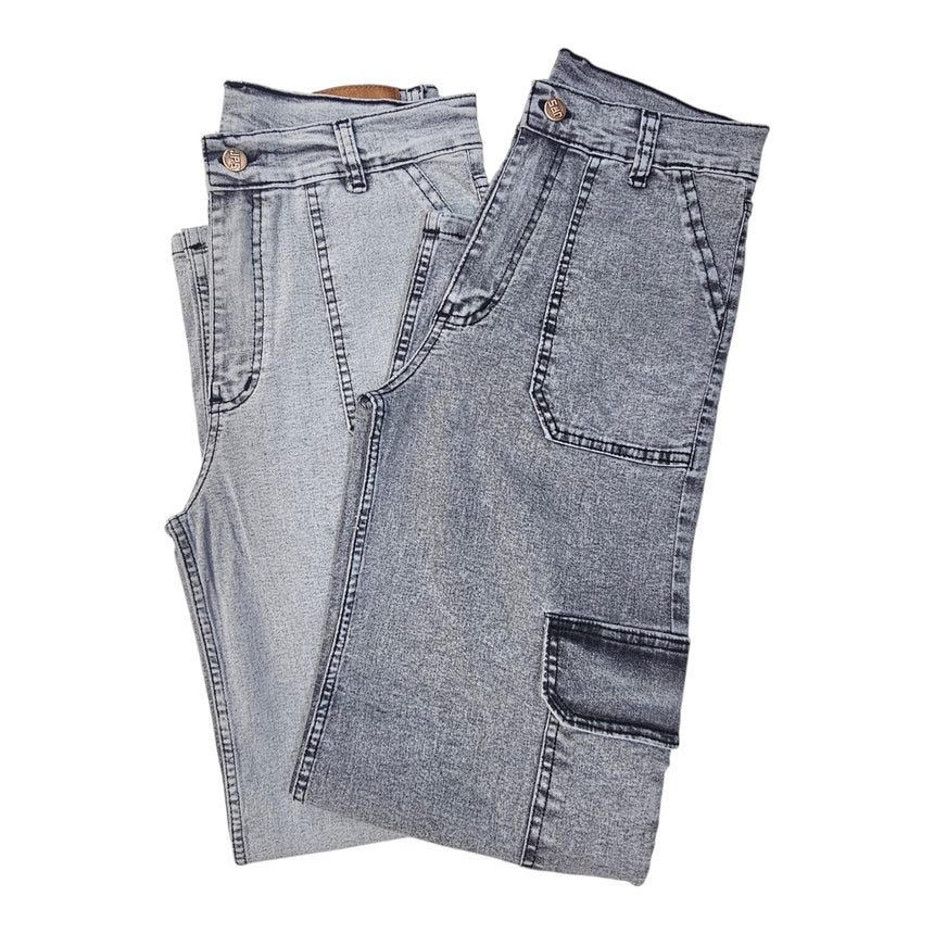 Cargo wide leg gris oscuro