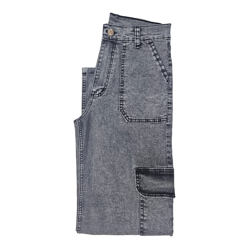 Cargo wide leg gris oscuro