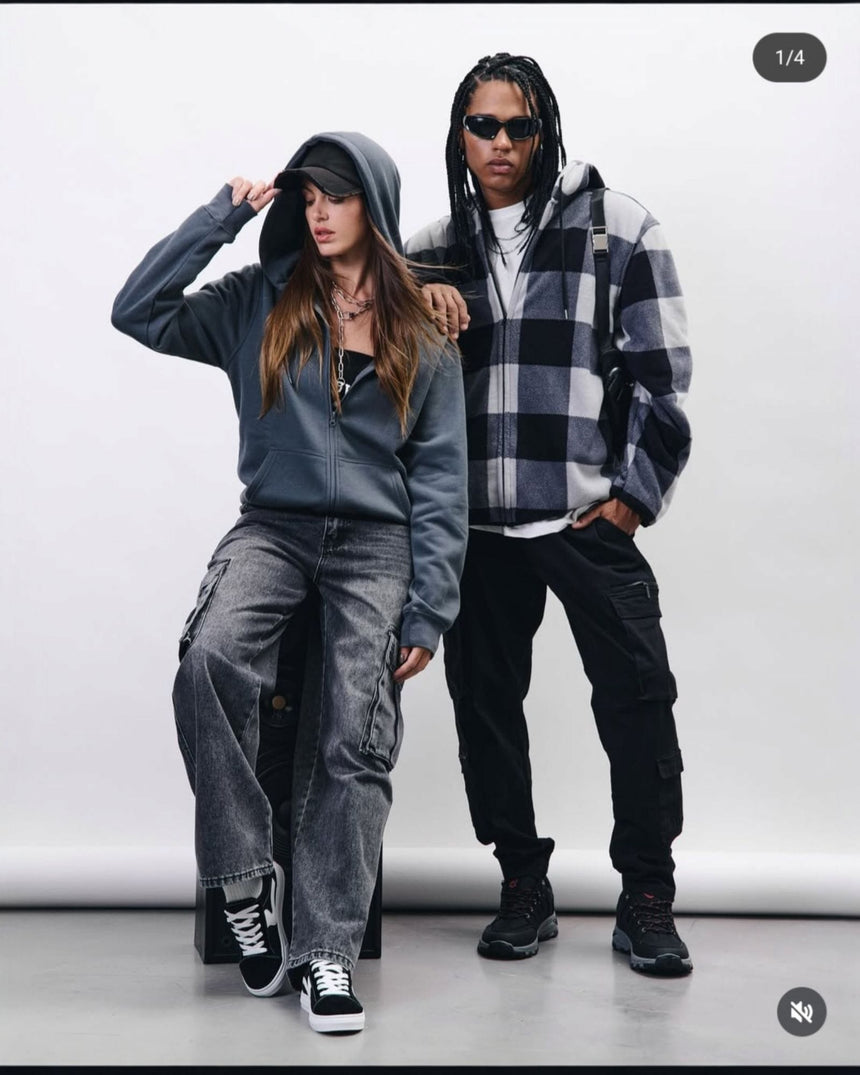 Campera a cuadros forrada