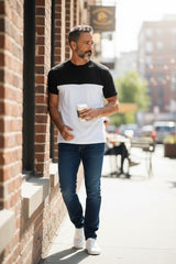 Remera confort combinada