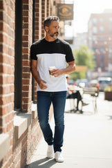 Remera confort combinada