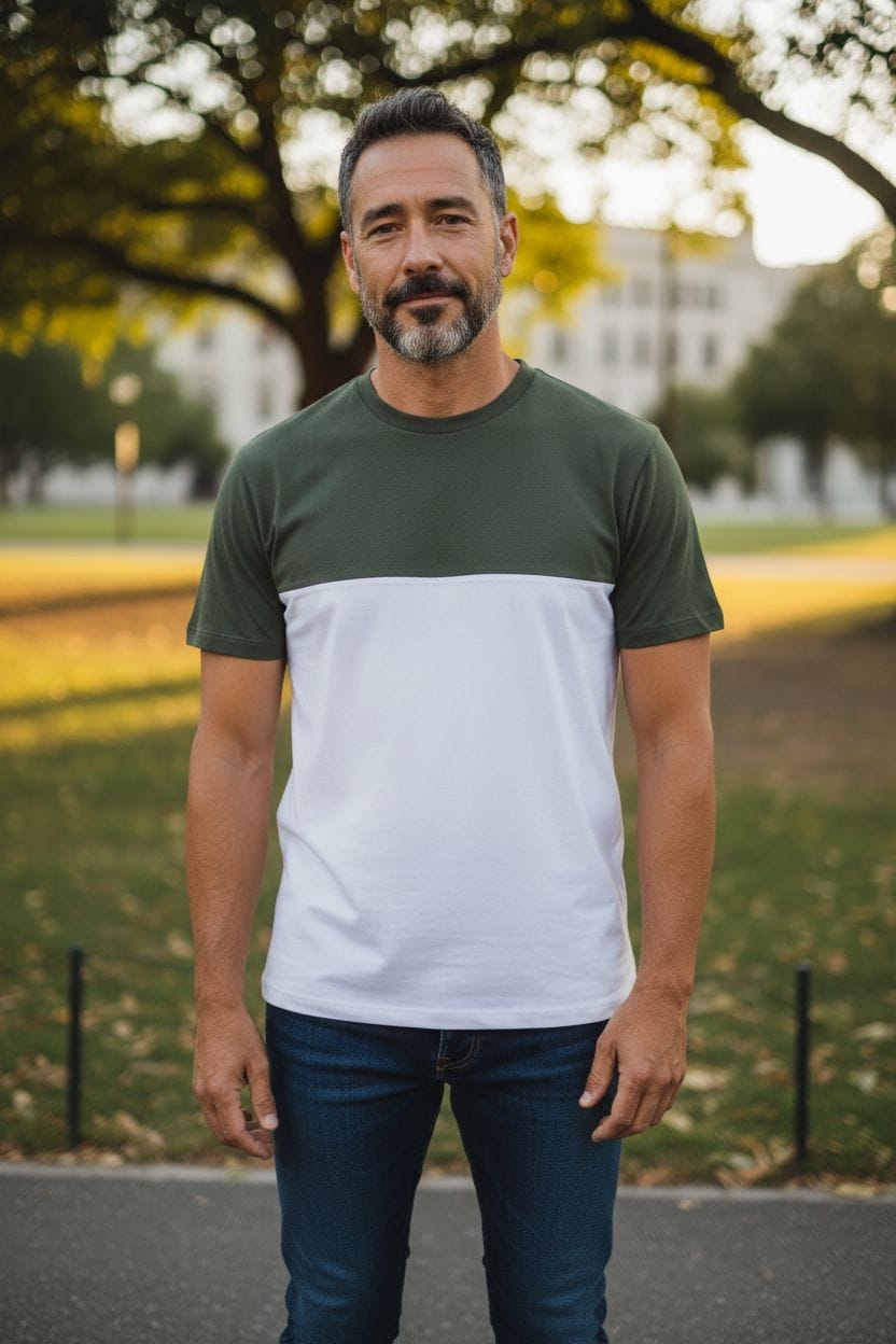 Remera confort combinada