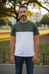 Remera confort combinada