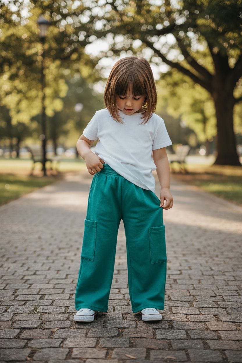 Pantalon deportivo wide leg niña