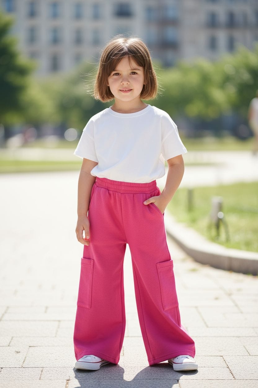 Pantalon deportivo wide leg niña