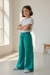 Pantalon deportivo wide leg niña