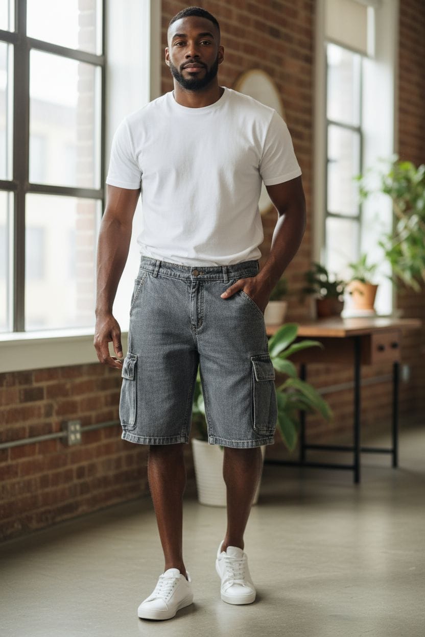 Bermuda blackgrey cargo