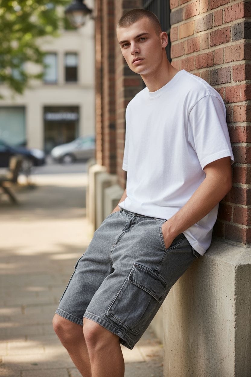 Bermuda blackgrey cargo