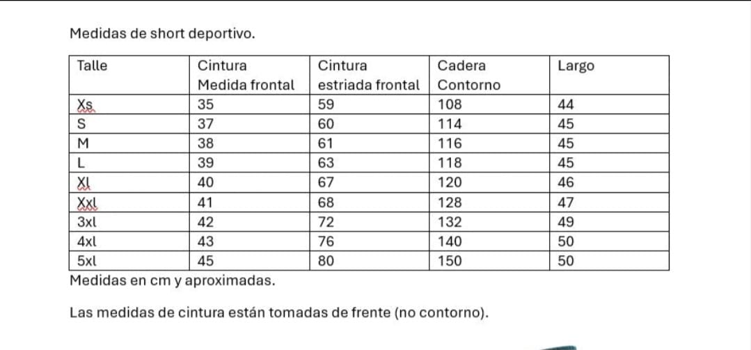 Short unisex en colores de algodon