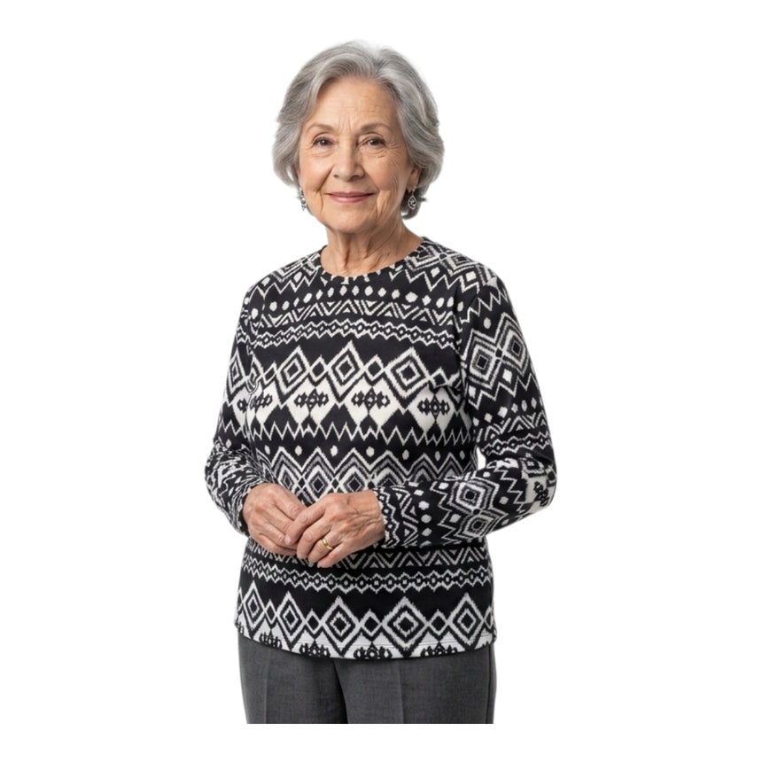 Remera lanilla estampada
