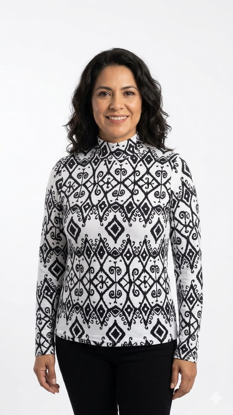 Media polera lanilla estampada