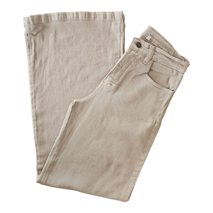 Jean wide leg beige