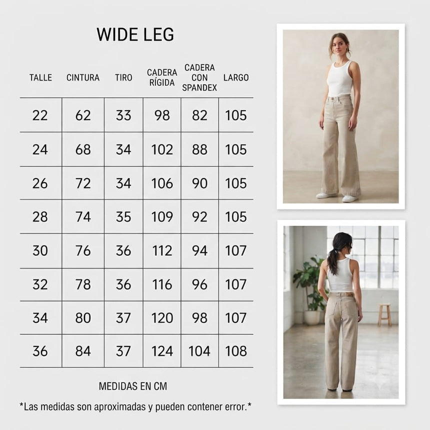 Jean wide leg beige