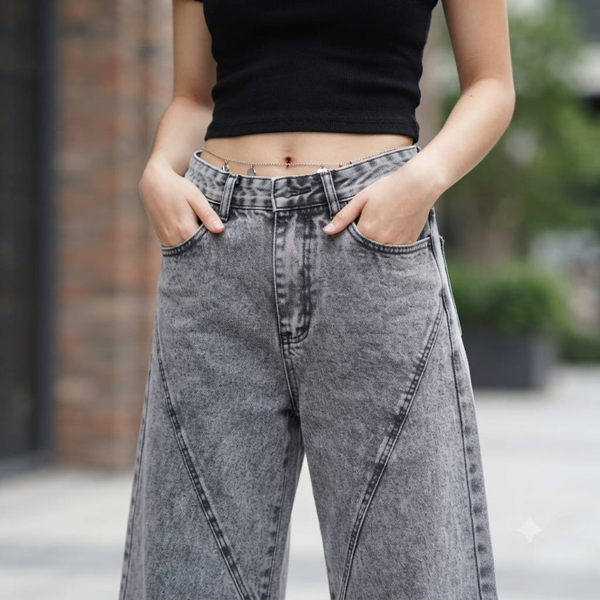 Jean wide leg rigido