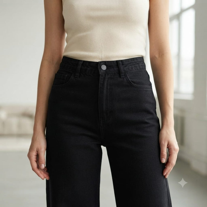 Jean wide leg negro