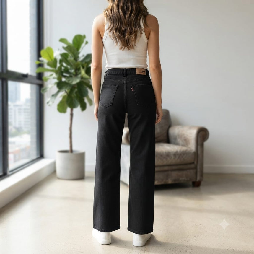 Jean wide leg negro