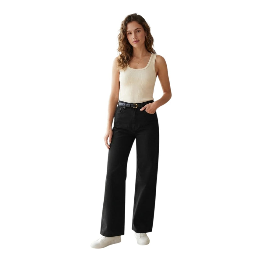 Jean wide leg negro
