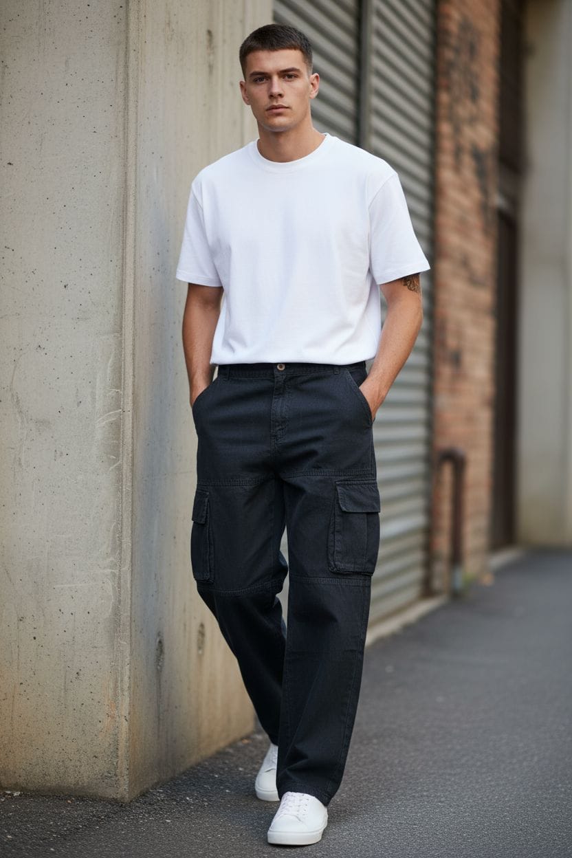 Pantalon cargo ancho