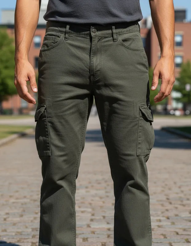 Pantalon cargo de hombre sin licra
