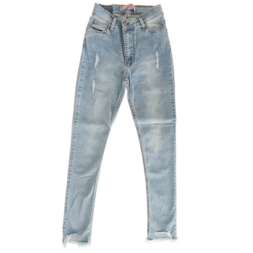 Skinny tiro alto con mini roturas