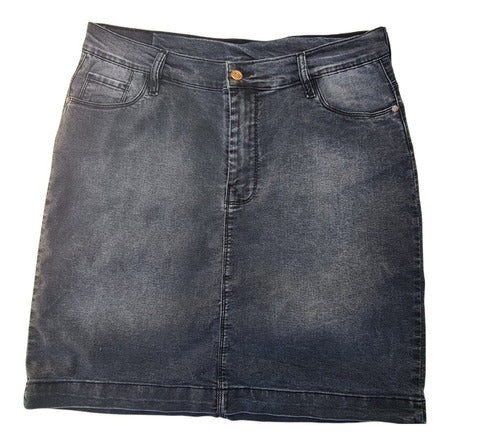 Pollera De Jean Black Grey