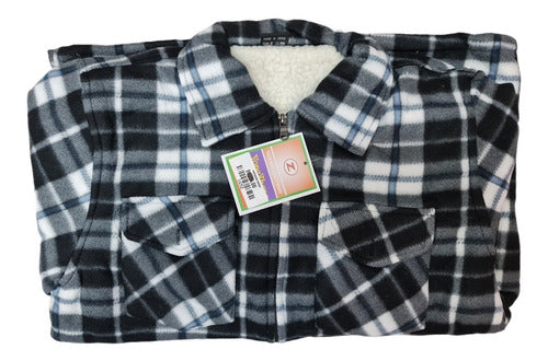 Campera Tipo Tartán Con Corderito