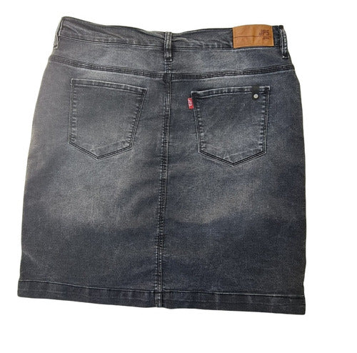 Pollera De Jean Black Grey