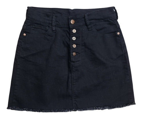 Minifalda Con Botones En Negro