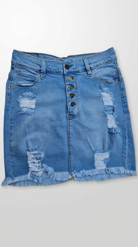 Minifalda Con Botones Y Roturas