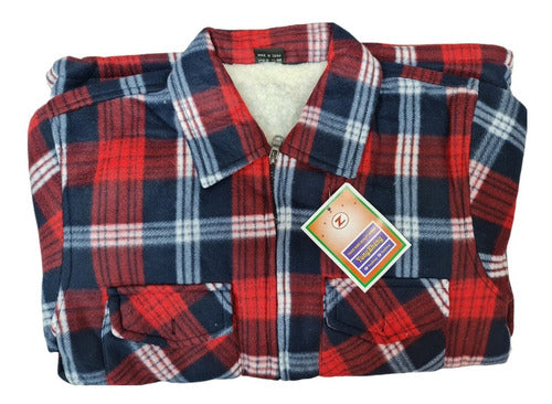 Campera Tipo Tartán Con Corderito
