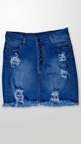 Minifalda Con Botones Y Roturas