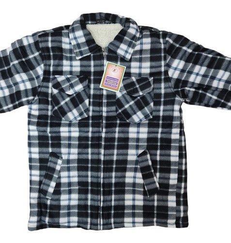 Campera Tipo Tartán Con Corderito