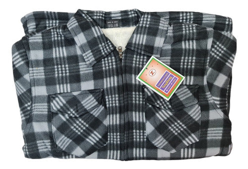 Campera Tipo Tartán Con Corderito
