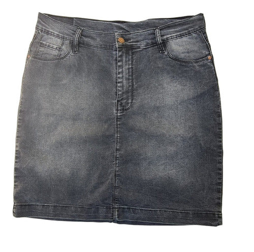 Pollera De Jean Black Grey