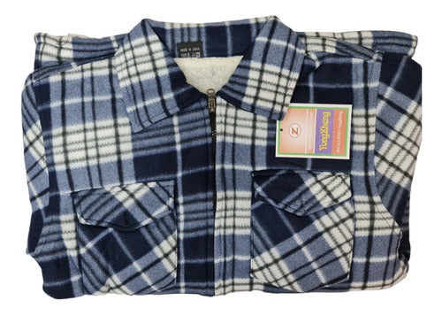 Campera Tipo Tartán Con Corderito
