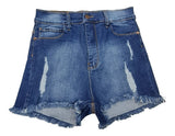 Short De Jean Desflecado Con Roturas