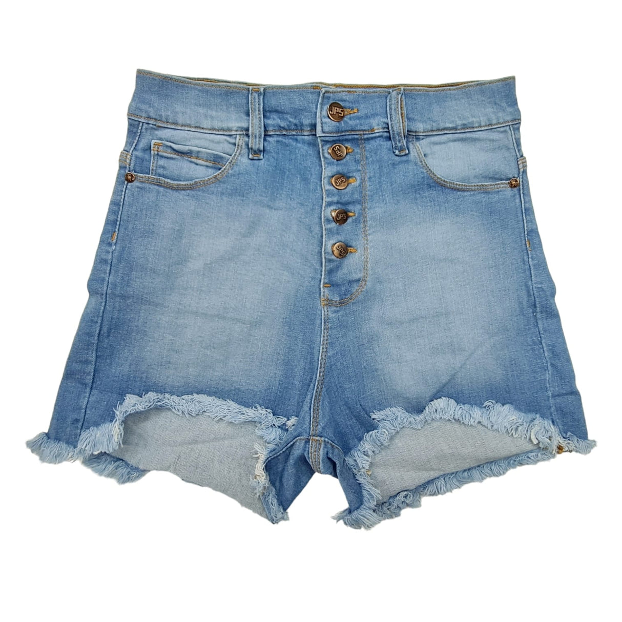 short de jean desflecado con botones