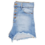 short de jean desflecado con botones