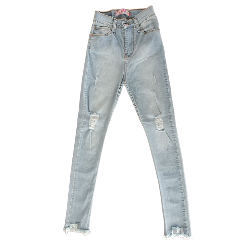 Skinny tiro alto con roturas grandes