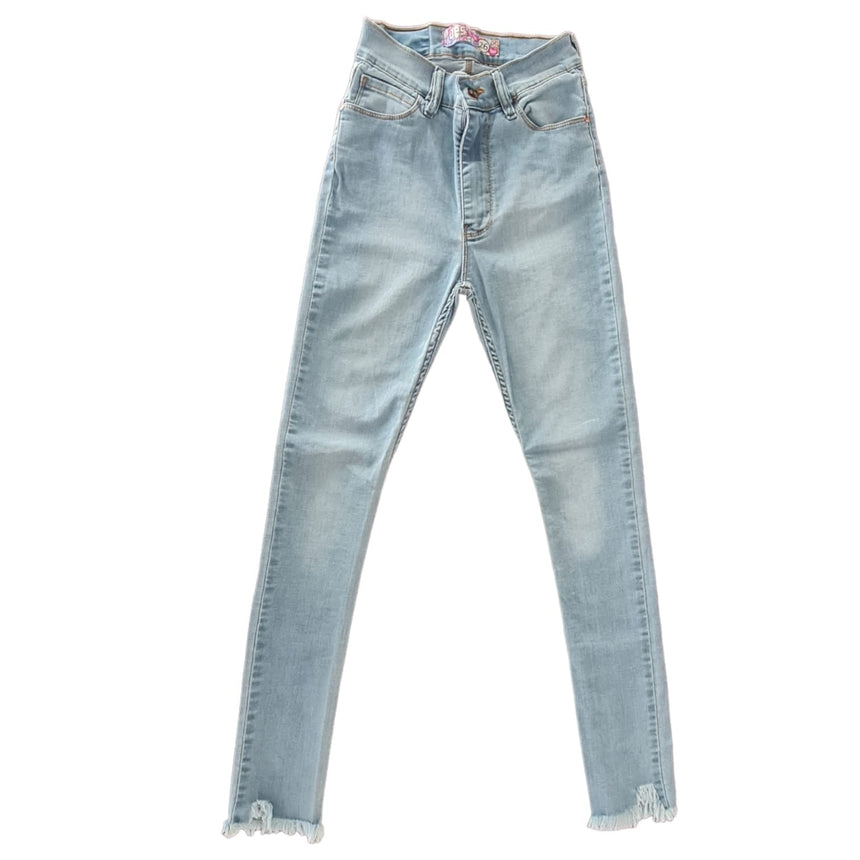 Skinny tiro alto tobillo desflecado
