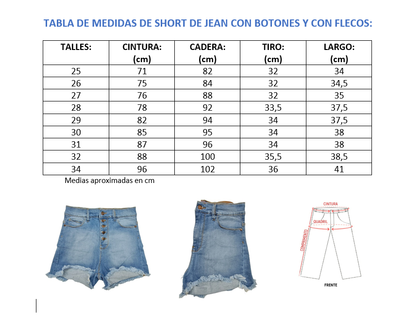 short de jean desflecado con botones